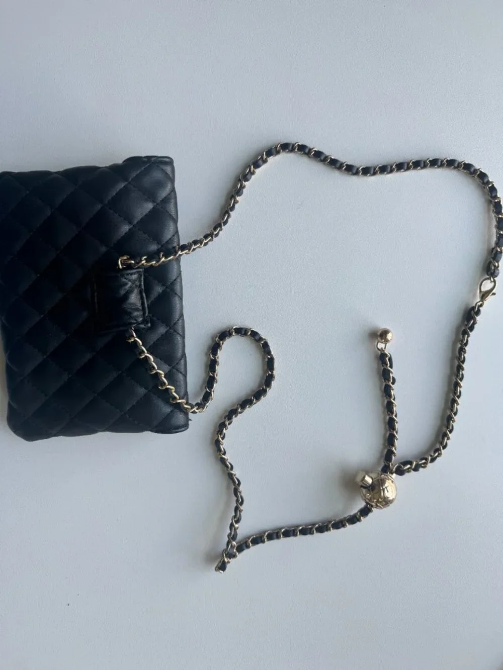 Black Quilted Gold Chain Crossbody Purse Small Shoulder Bag